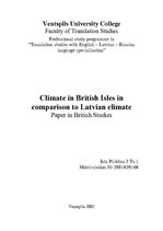 Kutatási anyagok 'Climate in British Isles in Comparison to Latvian Climate', 1.                