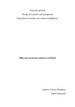 Összefoglalók, jegyzetek 'Main Macroeconomical Indicators of Poland', 1.                