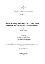 Záródolgozatok 'The Case Study of the Erasmus Program in Latvia: Stereotypes and European Identi', 1.                