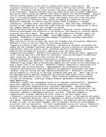 Esszék 'McDonalds: Hamburgers or Service?', 1.                