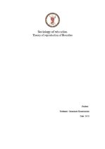 Összefoglalók, jegyzetek 'Theory of Reproduction by Bourdieu', 1.                