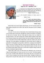 Kutatási anyagok 'Mother Teresa', 1.                