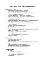 Összefoglalók, jegyzetek 'Magyar tétel - Arany János balladái', 1.                