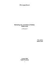 Kutatási anyagok 'Marketing Mix, Promotion of Adidas Roteiro Ball', 1.                