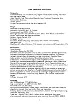 Összefoglalók, jegyzetek 'Basic Information about France', 1.                