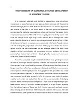 Kutatási anyagok 'The Possibility of Sustainable Tourism Development in Mountain Tourism', 1.                