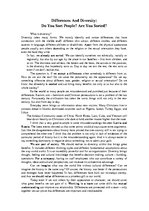 Esszék 'Differences and Diversity', 1.                