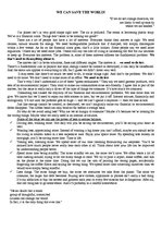 Esszék 'We can Save the World', 1.                