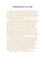 Esszék 'Different World and I in It', 1.                