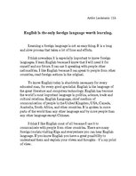 Esszék 'English is the Only Foreign Language Worth Learning', 1.                