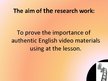 Prezentációk 'Using English Video at the Lessons', 2.                