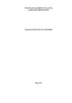 Kutatási anyagok 'Characteristics of a Murder', 1.                