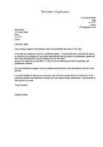 Minták 'The Letter of Application', 1.                