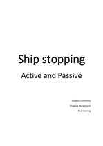 Összefoglalók, jegyzetek 'Ship Stopping Calculations', 1.                