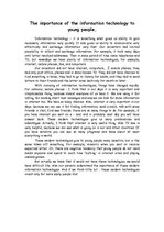 Esszék 'The Importance of the Information Technologies to Young People', 1.                