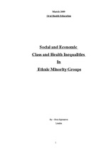 Összefoglalók, jegyzetek 'Social and Economic Class and Health Inequalities in Ethnic Minority Groups', 1.                