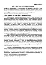 Esszék 'Role of Social Actors in Latvia and Social Dialog', 1.                