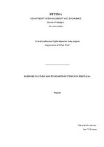 Összefoglalók, jegyzetek 'Business Culture and Standards of Ethics in Portugal', 1.                