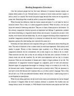 Esszék 'Reading Imaginative Literature', 1.                