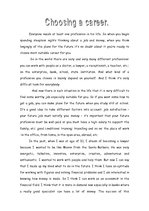Esszék 'Choosing a Career', 1.                