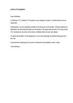 Minták 'Letter of Complaint', 1.                