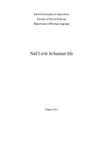 Kutatási anyagok 'NaCl Role in Human Life', 1.                