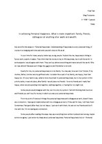 Esszék 'Personal Happiness ', 1.                