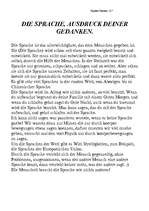 Esszék 'Die Sprache', 1.                