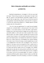 Esszék 'Role of Education and Health Care in Labor Productivity', 1.                