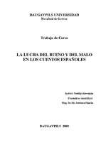 Kutatási anyagok 'La lucha del bueno y del malo en los cuentos espańoles', 1.                