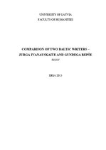 Esszék 'Comparison of Two Baltic Writers - Jurga Ivanauskaite and Gundega Repše', 1.                