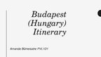 Kutatási anyagok 'Travel Planning to Budapest', 1.                