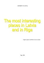 Kutatási anyagok 'The Most Interesting Places in Latvia and in Riga', 1.                