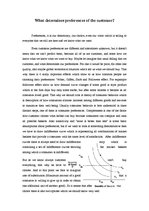 Esszék 'What Determines Preferences of the Customer?', 1.                