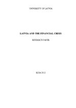 Kutatási anyagok 'Latvia and the Financial Crisis', 1.                