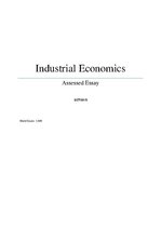 Esszék 'Industrial Economics: Mergers', 1.                