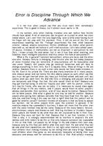 Esszék 'Error is Discipline Through Which We Advance', 1.                