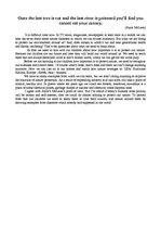 Esszék 'Once the Last Tree Is Cut and the Last River is Poisoned You’ll Find You Cannot ', 1.                