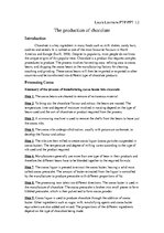 Kutatási anyagok 'The Production of Chocolate', 1.                