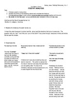 Összefoglalók, jegyzetek 'Poetry Analysis', 1.                