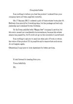 Minták 'Complaint Letter', 1.                