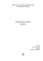Gyakorlati jelentések 'English Observation Practice', 1.                