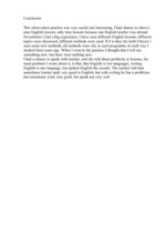 Gyakorlati jelentések 'English Observation Practice', 12.                