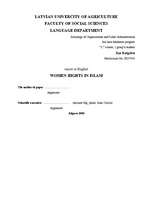 Kutatási anyagok 'Women Rights in Islam', 1.