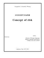 Esszék 'Concept of Risk', 1.                